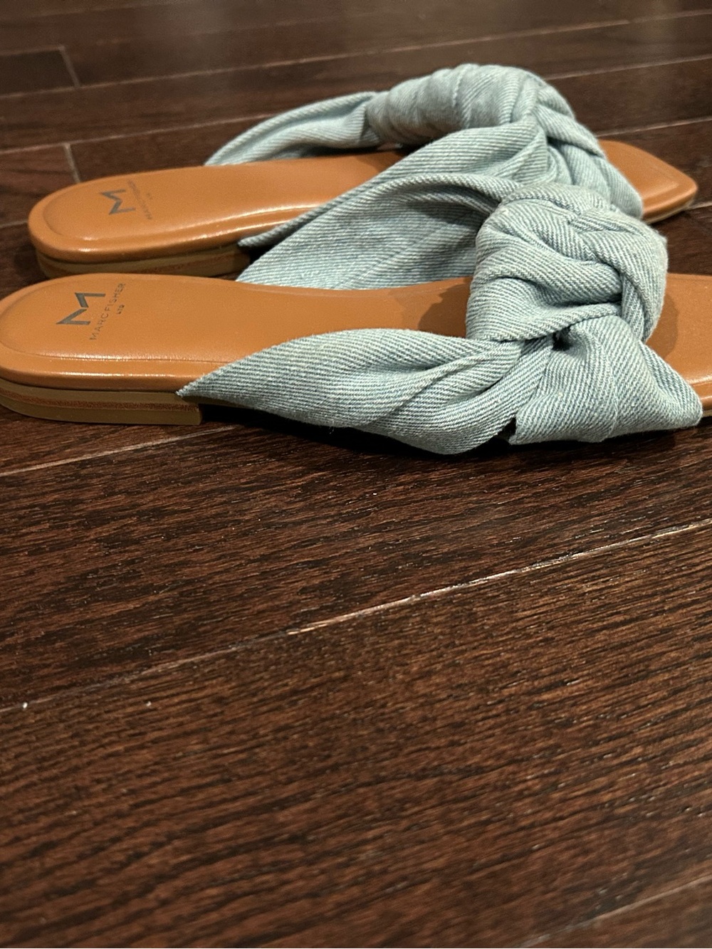 Marc Fisher light denim blue Slide Sandals - Picture 3 of 4